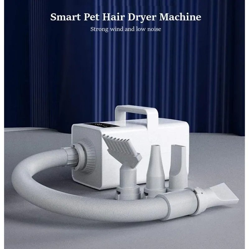 Pet Hair Dryer LED Smart Touch Screen Adjustable High Power Dog Hair Drying Tool Large Medium Small Dogs Cats Other Pets