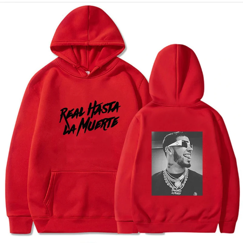 Anuel AA Printed Hoodies Sweatshirt Coat Real Hasta La Muerte casual Tracksuit Costume Men Women Clothing Anime Pullover Hoodie 5
