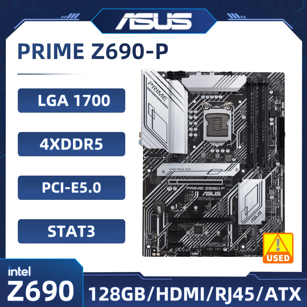 Scheda Madre Asus Prime Z690-P Intel Z690 Lga 1700 Ddr5 3 X M.2 Usb3.2 Supporto Hdmi Atx Cpu 12Th Gen Core I3-12100