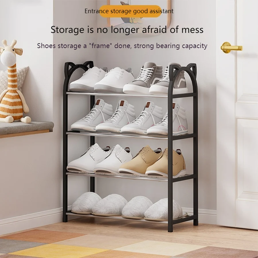 4 layer 56*47*19cm Household storage rack Simple shoe cabinet Shoe storage rack Cat galvanized tube shoe rack 4