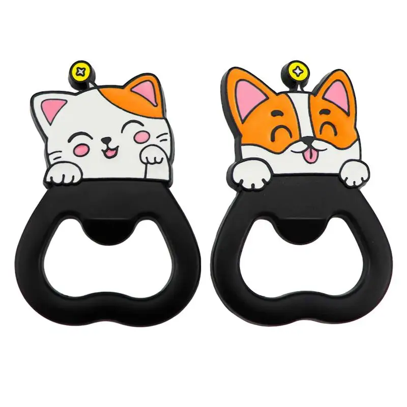 

New Cat dog Claw Bottle Opener Cartoon Figure Magnetic Sucking Claw Beer Opener Soft Glue Screwdriver Refrigerator Stickers
