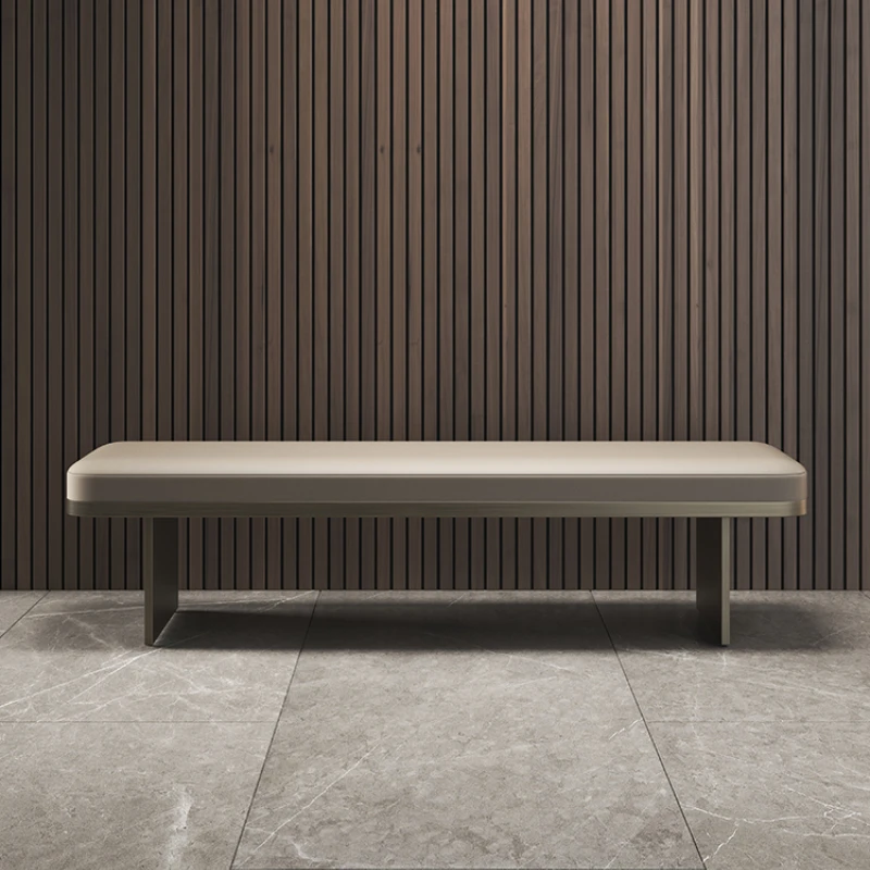 

Italian-Style Light Luxury Shoe Changing Stool Entrance Door Ultra-Narrow Long Stool Low Stool Simple Bed End Stool