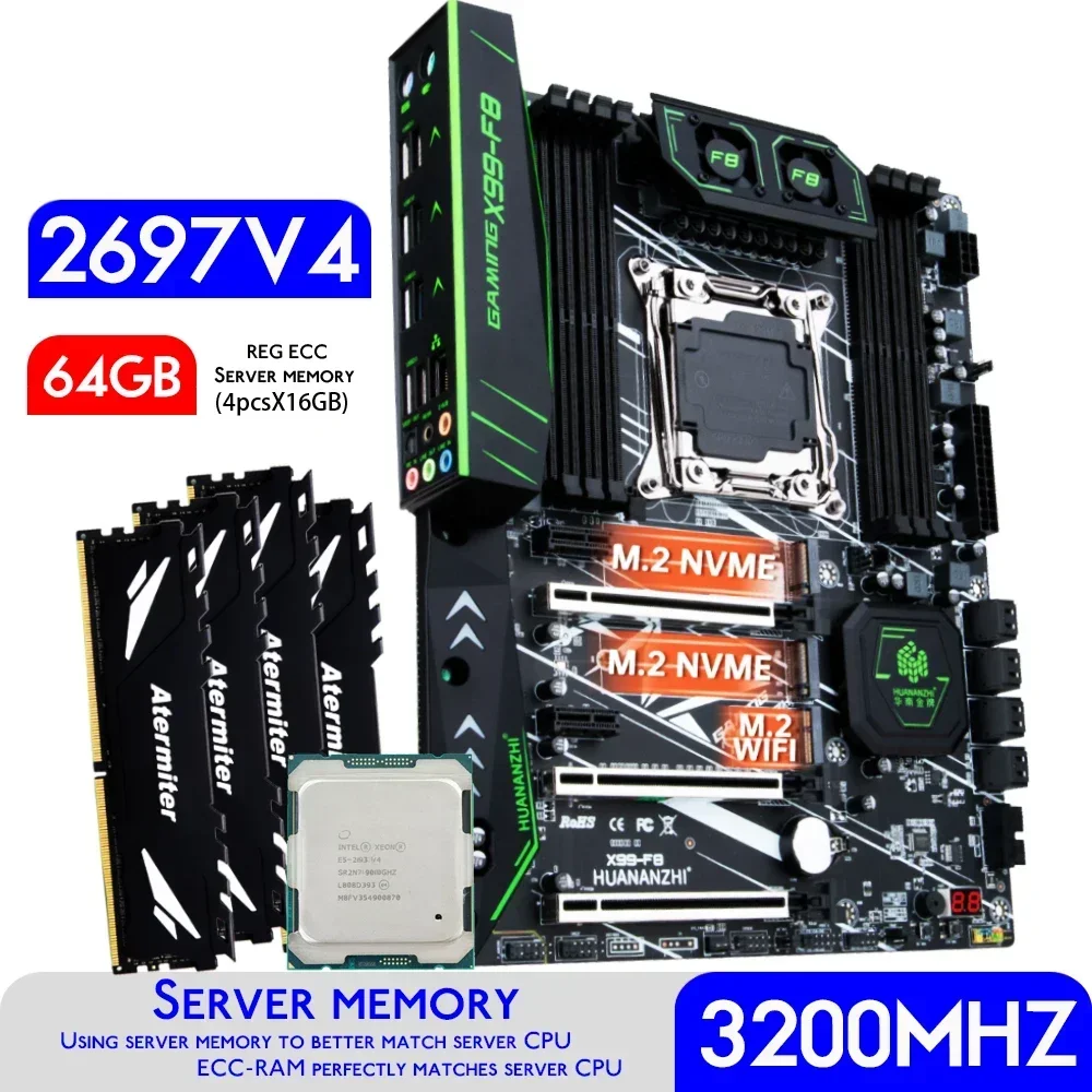 HUANANZHI X99 F8 X99 Motherboard With XEON E5 2697 v4 With