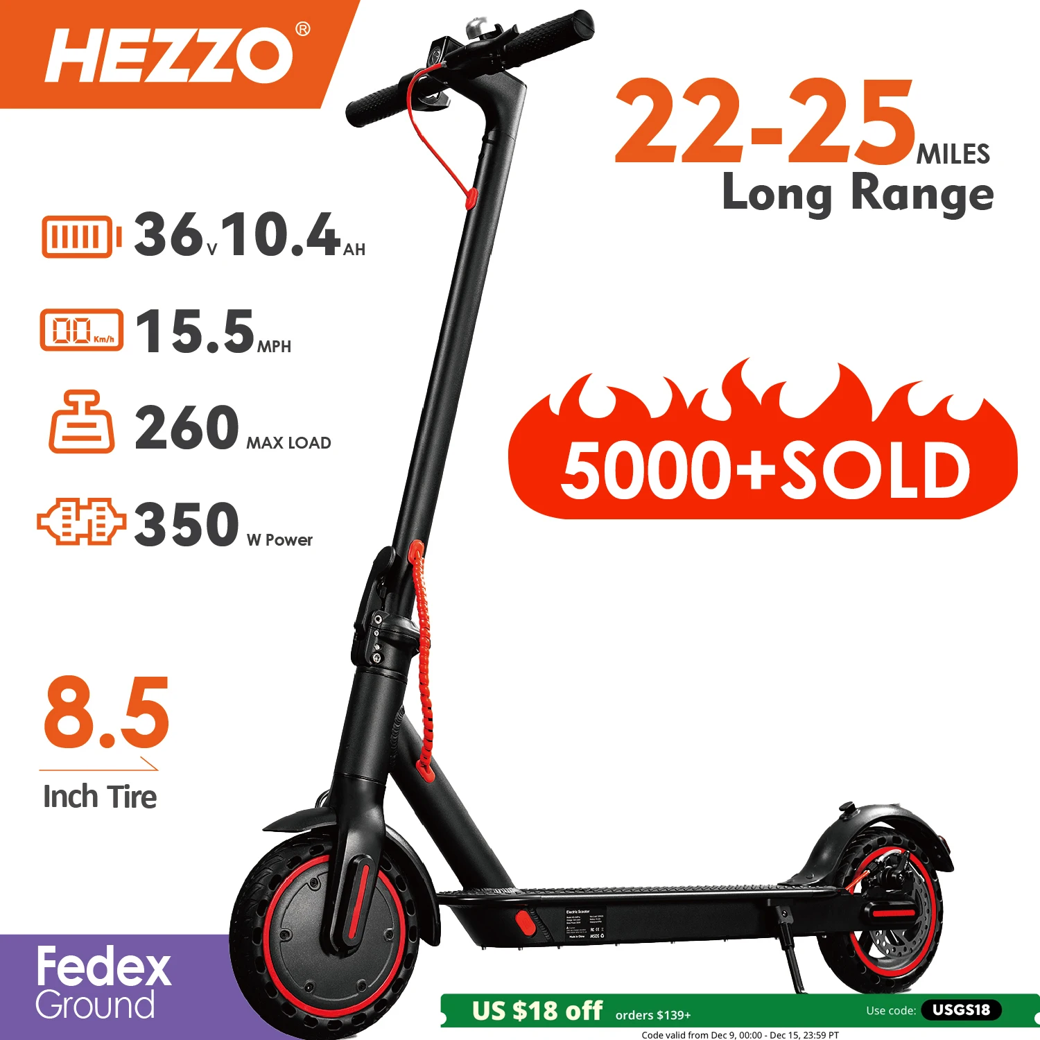 HEZZO 350W Electric Scooter 36V 1