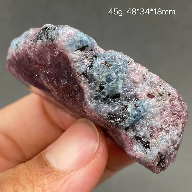 100% Rare Natural Ruby and  Aquamarine  Mineral Specimens Stones and Crystals Healing Crystal from Myanmar