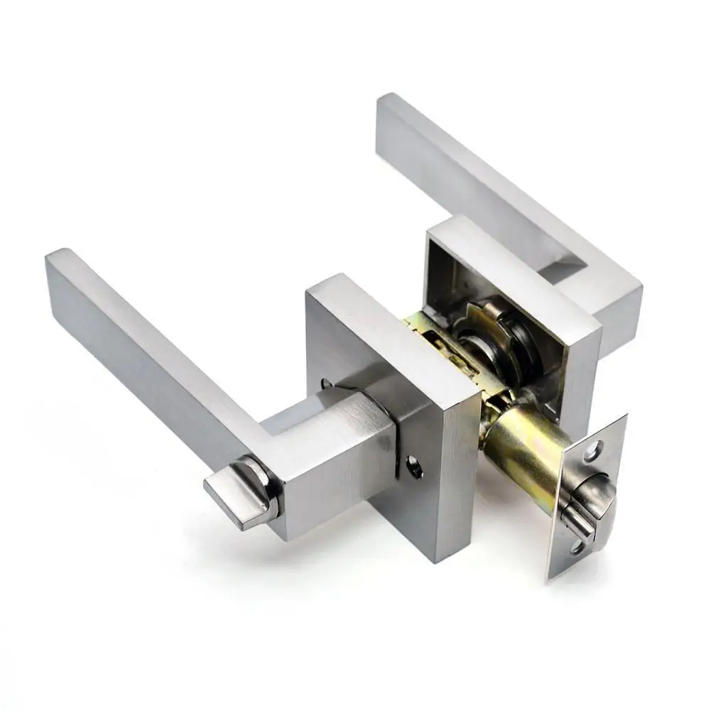 Door Handle Door Handle Lock Square Channel Privacy Mask Interior Bedroom Room Bathroom Three-Bar Spherical Lock