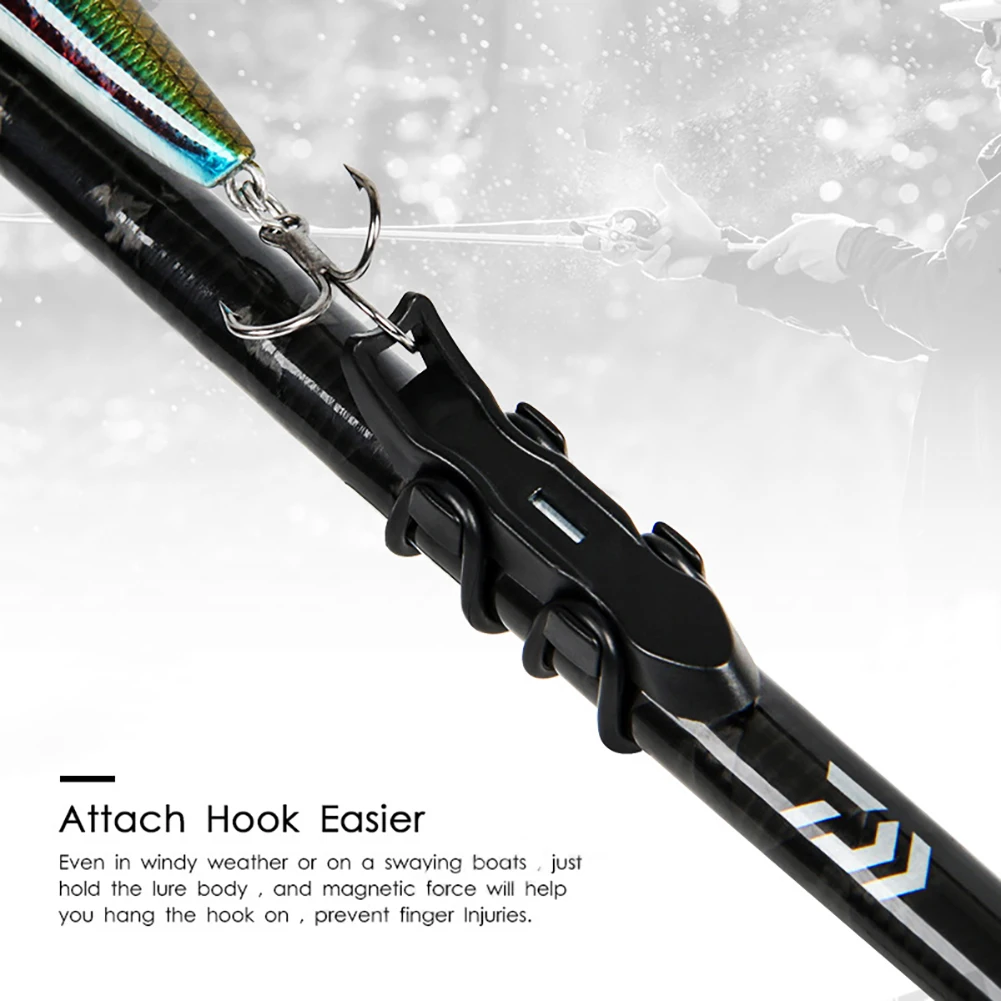 Magnetic Fishing Lure Bait Holder with Rubber Rings Lures Hook Keeper Holder Prevent Scratching Accessories for Fishing Rod Tool