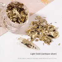 Nail Art Accessories Gold Silver Copper Foil Sequins Glitter Leaf Flake Sheet Bulk Foil Paper For Gilding Manicure Decoration 1