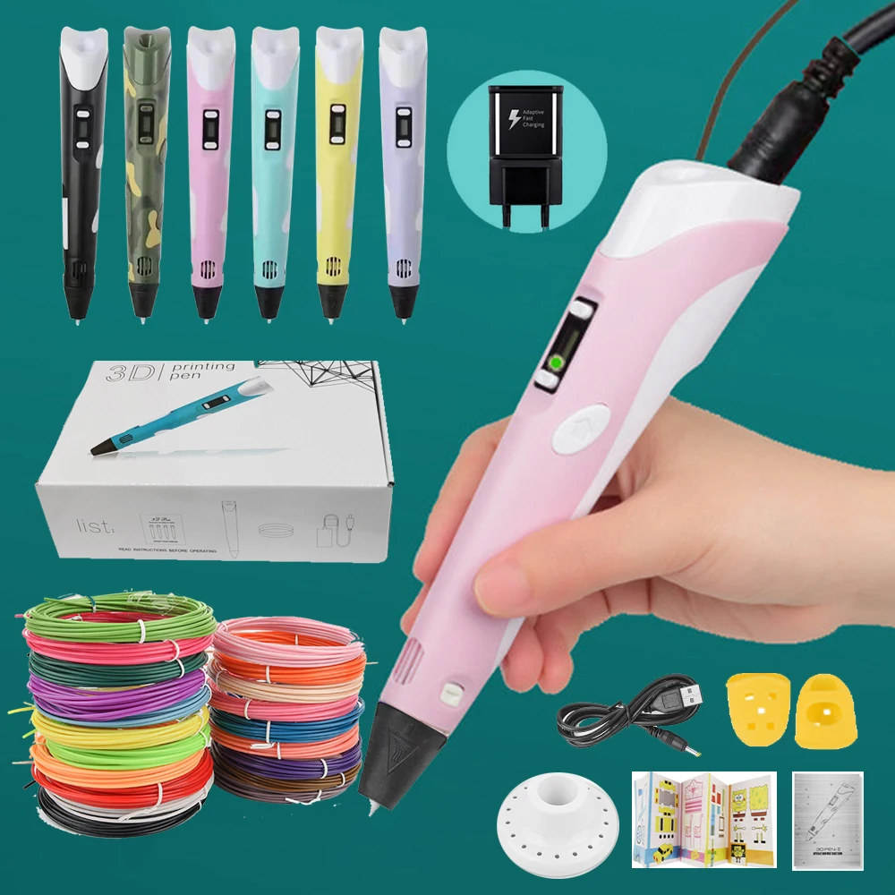어린이용 DIY 3D 펜 세트, 1.75mm 필라멘트 인쇄 펜, 재미있는 창의적 장난감, 소년 소녀 크리스마스 생일 선물