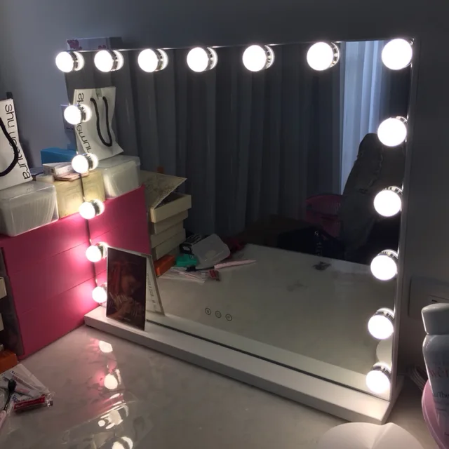 Espejo de maquillaje de tocador iluminado sin marco de estilo Hollywood con  luces Brillo ajustable Salón de belleza Artista cosmético-Espejos de  maquillaje-AliExpress
