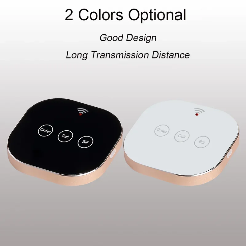 QWICALL Rechargeable Wireless Calling System Touch Sensitive Call Button Bell for Restaurant, Bar, Cafe, Hospital, Clinic