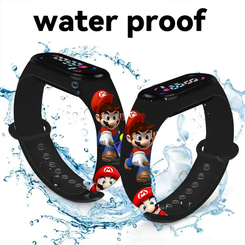 

Pokemon Super Mary Mario Luminous Bracelet Waterproof Clock Watch Touch Student Children's Sports LED Birthday Gifts Boy Toys