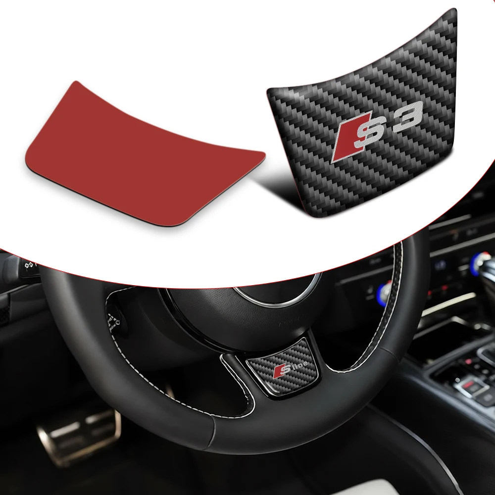 Premium Aluminium Alloy Steering Wheel Sticker Emblem Valve Cap with SLine RS Logo