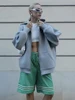 TRAF Women's Fashion Warm Hooded Jacket Fall and Winter Gray Long Sleeve Pocket Zipper Jacket Commuter Casual Women Jacket 5