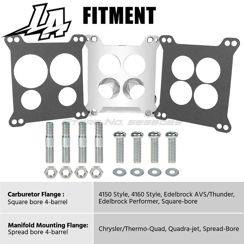 High Quality Edelbrock 2696 Carb Adapter 0.850