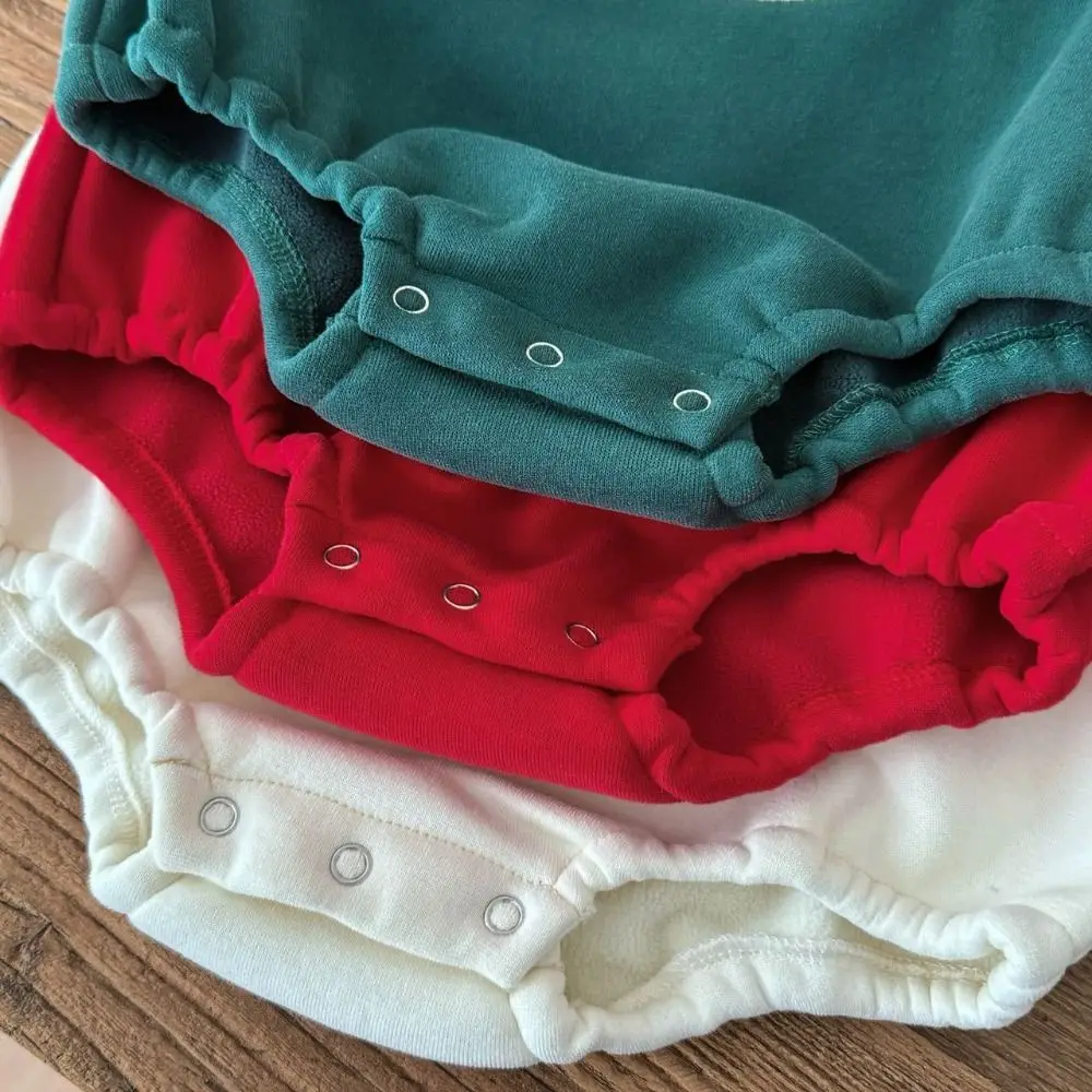 New Deer Embroidery Christmas Romper with Hat Thicken Newborn Bodysuits Cartoon Newborn Clothes Boys Girls