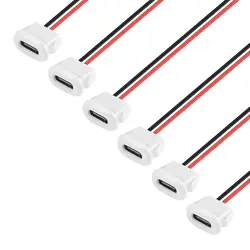 6 - Pack Waterproof USB - C to Open Wire Power Extension Cables (6PCS)