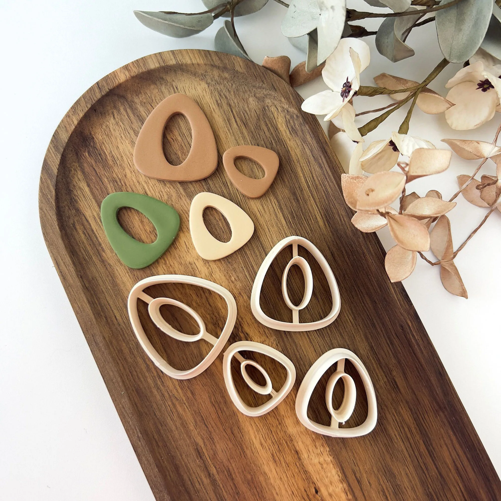 Polymer Clay Cutter 4Pcs/Set Basic Shape Pendant Cutting Molds Earring Making Tool Clay Supplies DIY