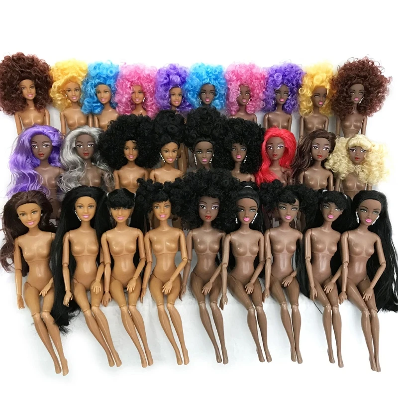 Nude Body Part American African for Doll Toy with Rooted Hair Toy for Doll Figurine Model Interactive DIY Joint for Dropship