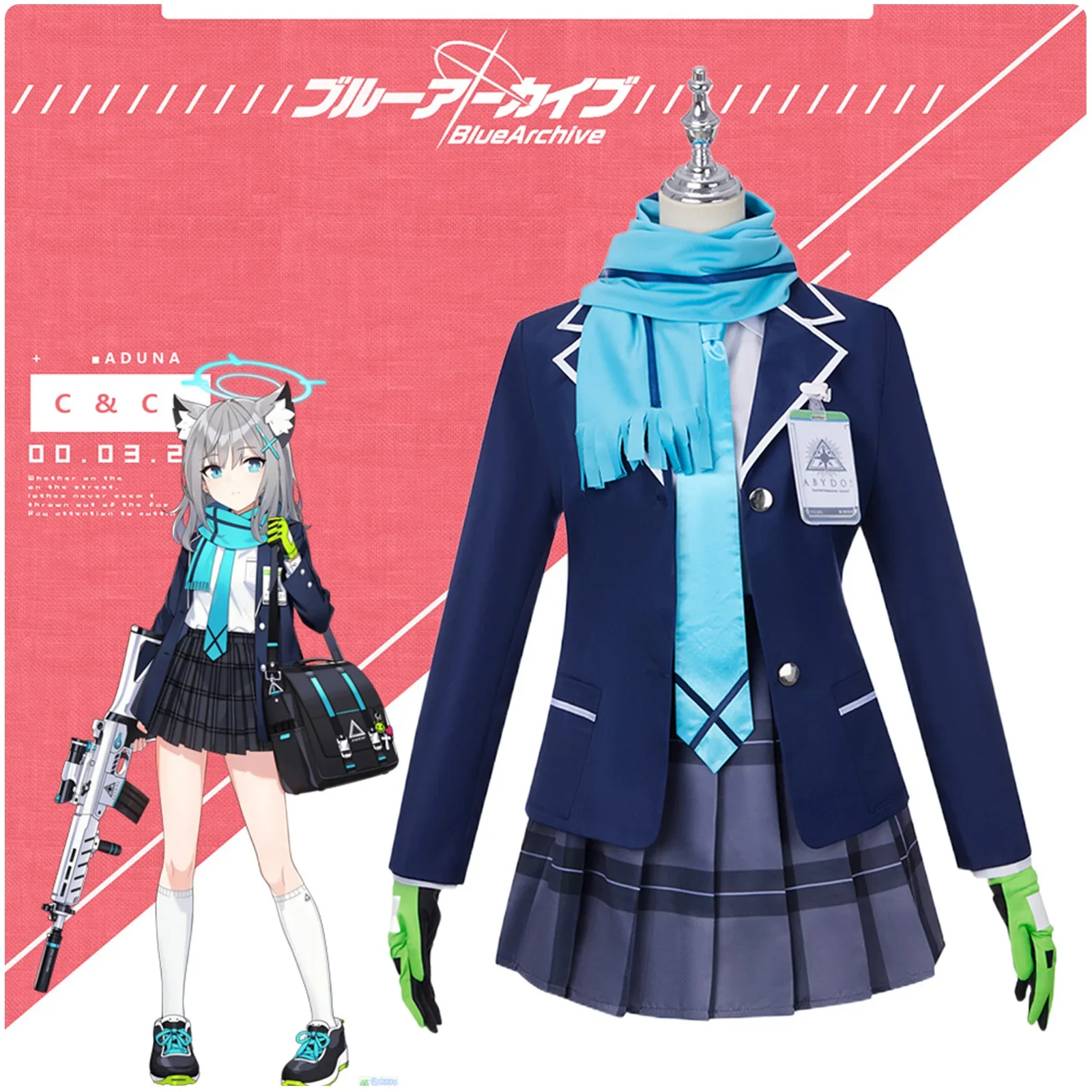 

Game Blue Archive Sunaookami Shiroko Kuromi Serika Takanashi Hoshino Cosplay Costume School Uniforms Halloween Carnival Outfits