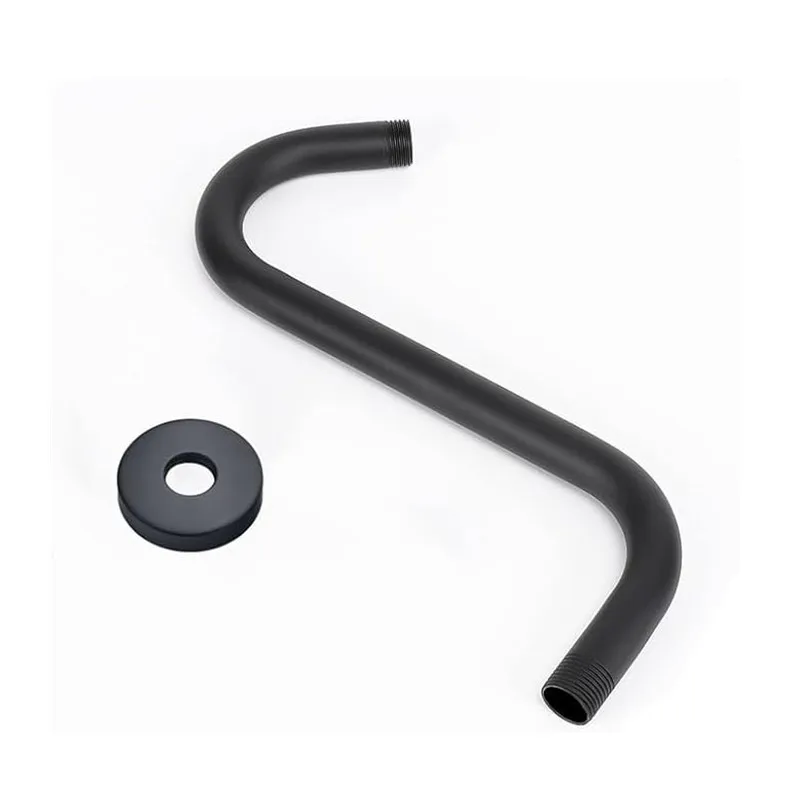 S Shaped Shower Arm Standard High Rise Shower Head Extension Pipe Shower Arm Extender Wall Mounted Bathroom Accessories
