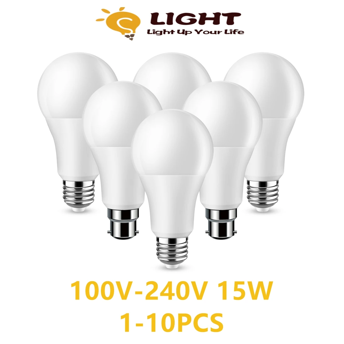 1-10 шт. светодиодные лампы ahorro de Energy A60 AC120V 220V E27 B22 15W 100LM/W супер яркий теплый белый