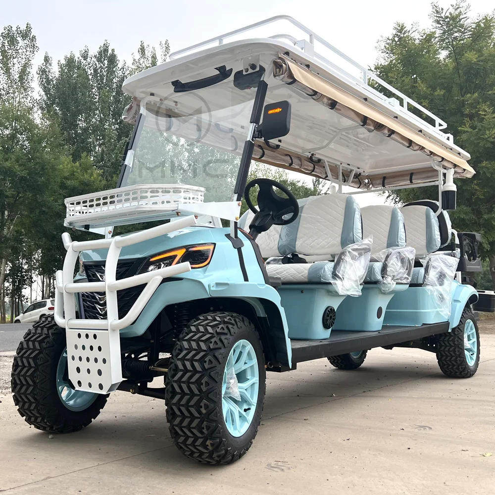 8 Seat 48V 72V 150W Solar Panel Trolley Lithium Battery 14 Inch Tire Electric Golf Cart Dune Buggy Off-Road Golf Cart