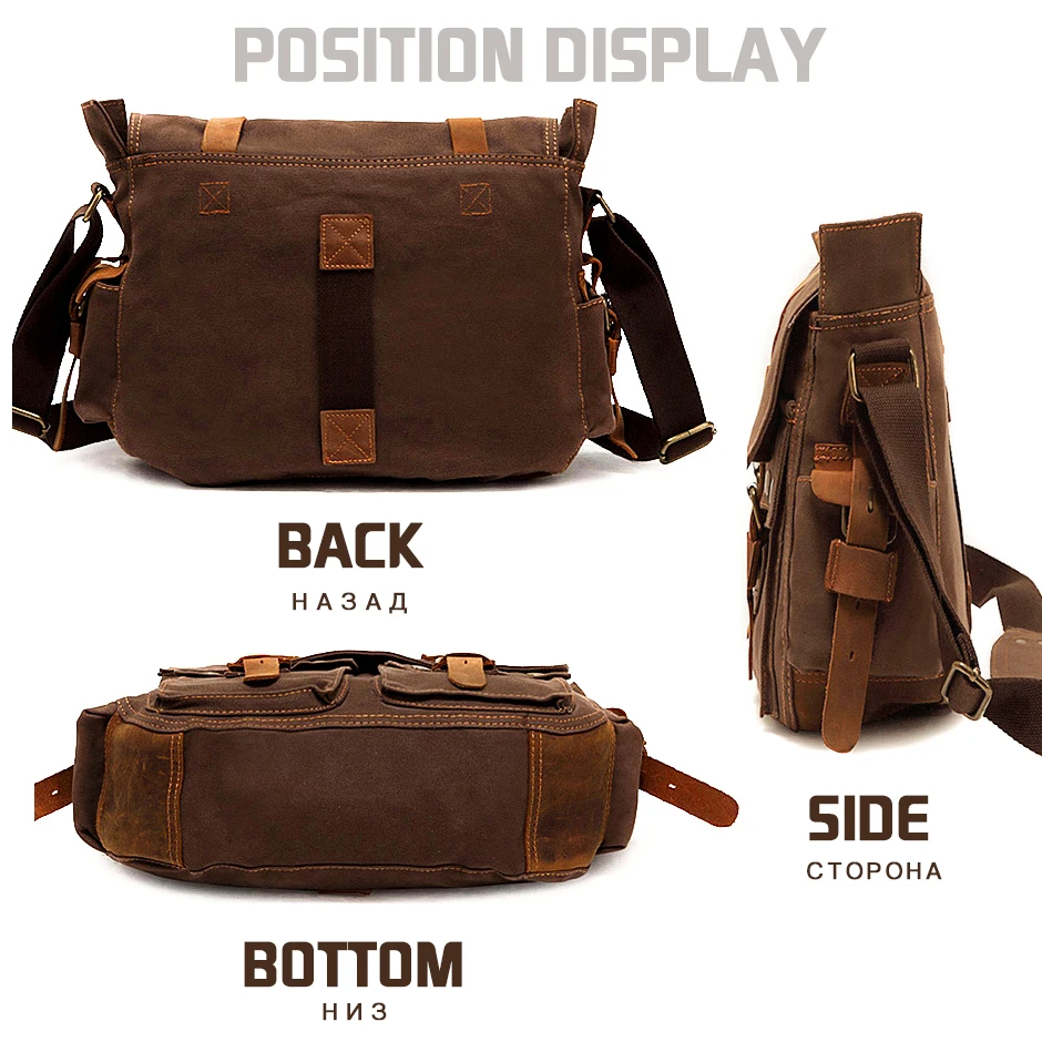 MARKROYAL Canvas Leather Mens Large Crossbody Bag Male Messenger Bag Brand Shoulder Large Capacity Satchel,canvas bag,mens messenger bag,mens leather bag