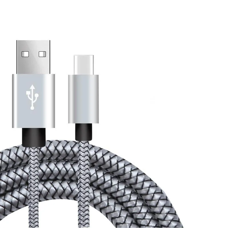 Premium USB A to Type C Fast Charging Nylon Cable - 2.4A High-Speed Data Transfer - Available in 2M and 3M Lengths
