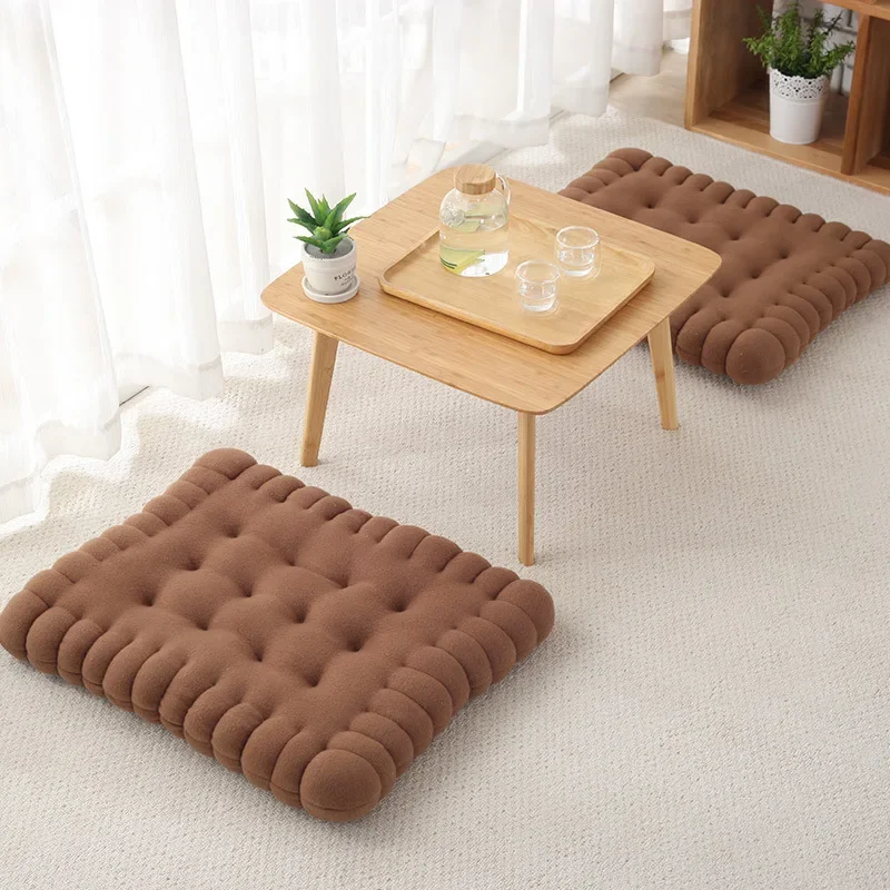 INS Cookie Biscuit Cushion Soft Cute Throw Pillow Square Circle Thicken Seat Decorative Flooring for Living Room Household Chair 5