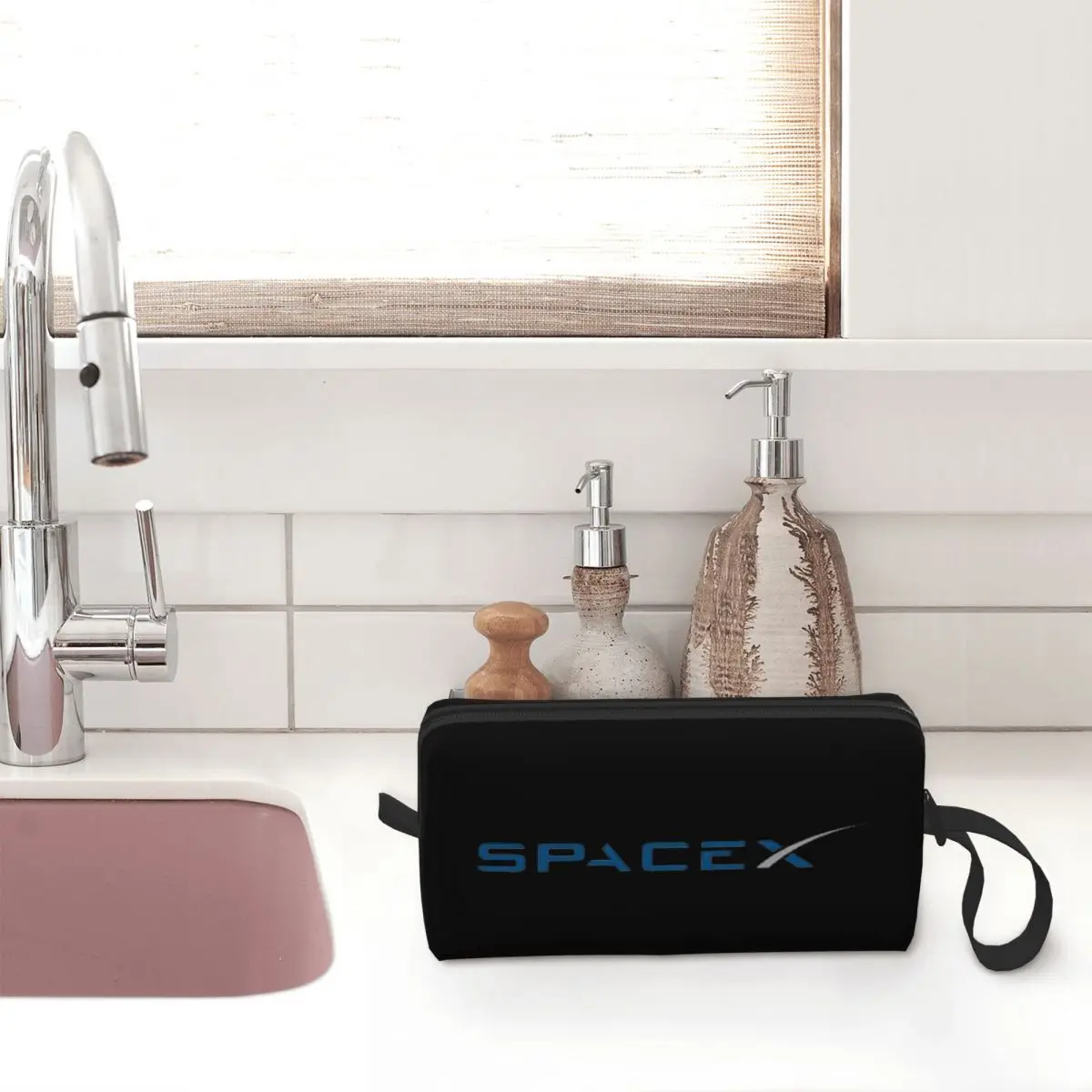 Spacex Spacex 로고 연필 케이스 어린이용 펜 박스 연필 가방 문구 용품 여성 화장품 가방