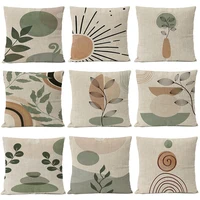 Geometric Floral Linen Pillow Cover Home Decorative Boho Throw Pillow Case Flowers Art Simple Cushion Decor Sofa Pillows 60x60 1