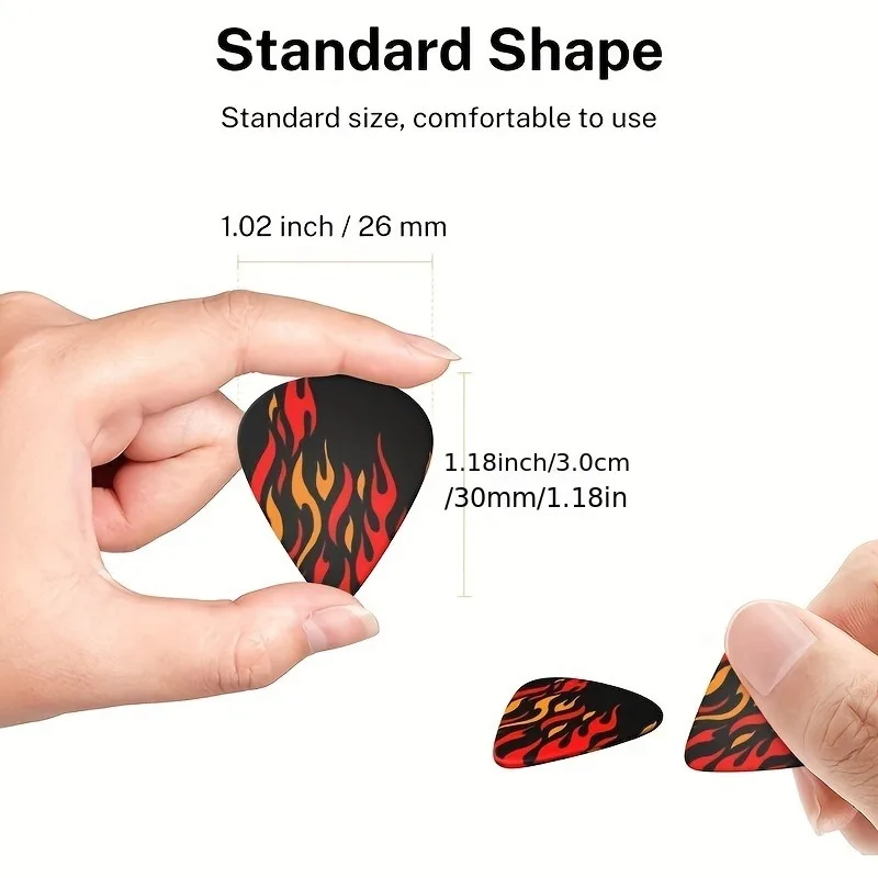 Original Sound Guitar Picks Double-Sided Printed Ukulele Guitar Finger Shrapnel Keychain Holster Gift For Music Lovers 6 Pcs