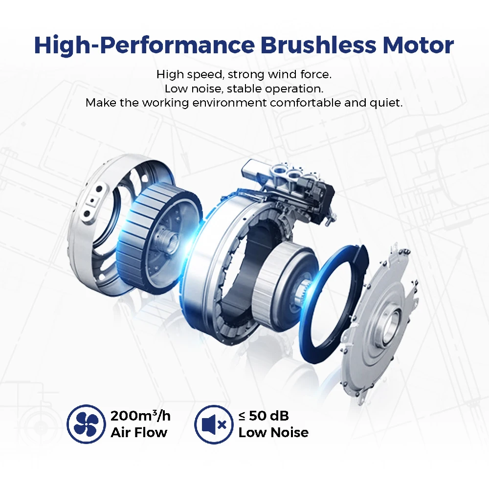 100W Smoke Extractor For Small Laser Engraver,Surgical,,FES085 Dust Collector Apply For Nail Salon,Polishing,Jewelry grinders - Image 3