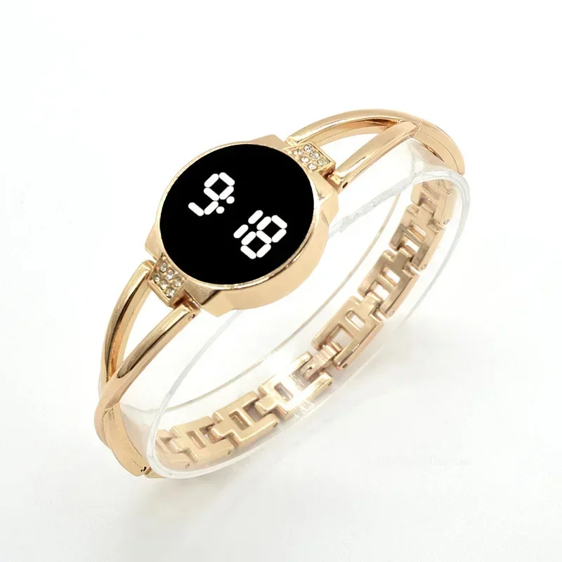 LED Fashion Watch for Women Touch Screen Ladies Time Steel Band Electronic Student Ladies Bracelet Watch Simple Style Watches women watches electronic watch