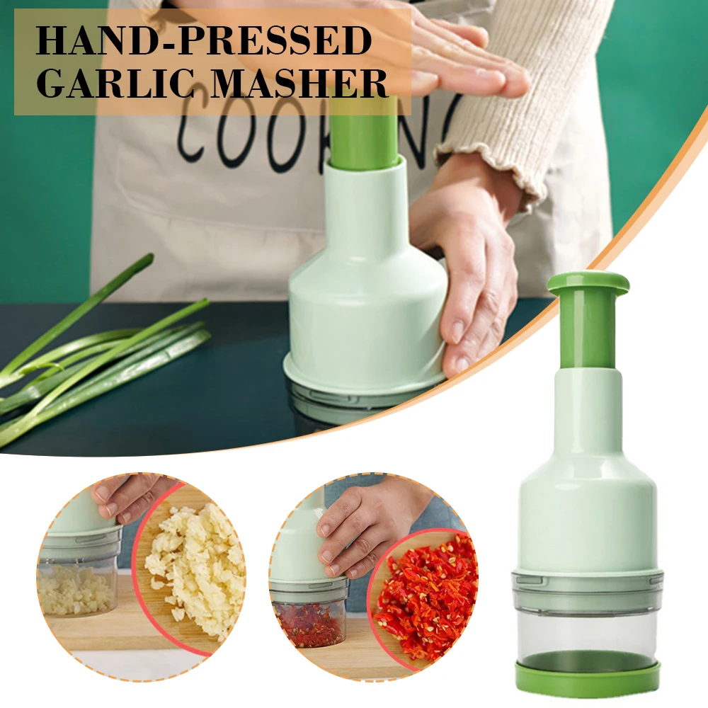 Hand Press Garlic Chopper Multi-Function Handheld Onion Mincer For Kitchen