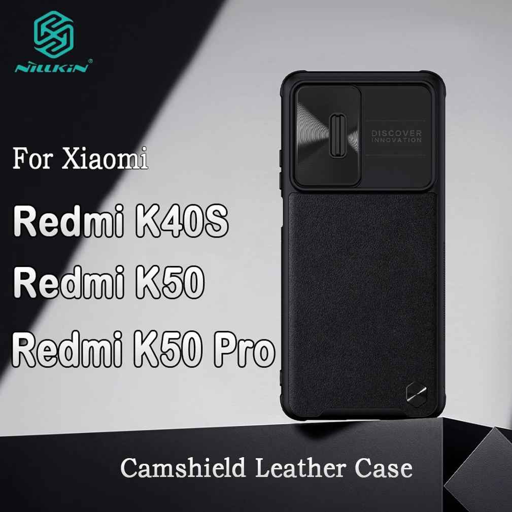 For Xiaomi Redmi K50 Case NILLKIN CamShield Leather Slide Lens Shell