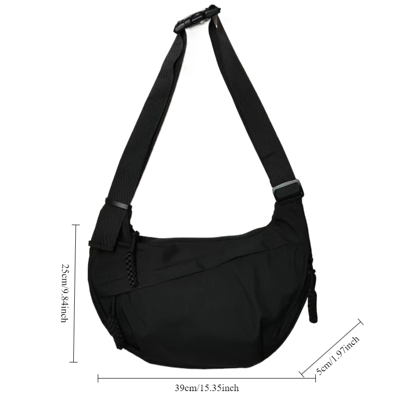 Large Capacity Nylon Crossbody Bags Casual and Versatile Commuting Shoulder Bag Lightweight Sports Crossbody Hobos Bag