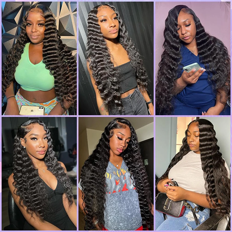 Deep Wave Curly Human Hair Bundles Brazilian Hair Weave Remy Human Bundles 3 for Black Women 30 Inch Natural Color