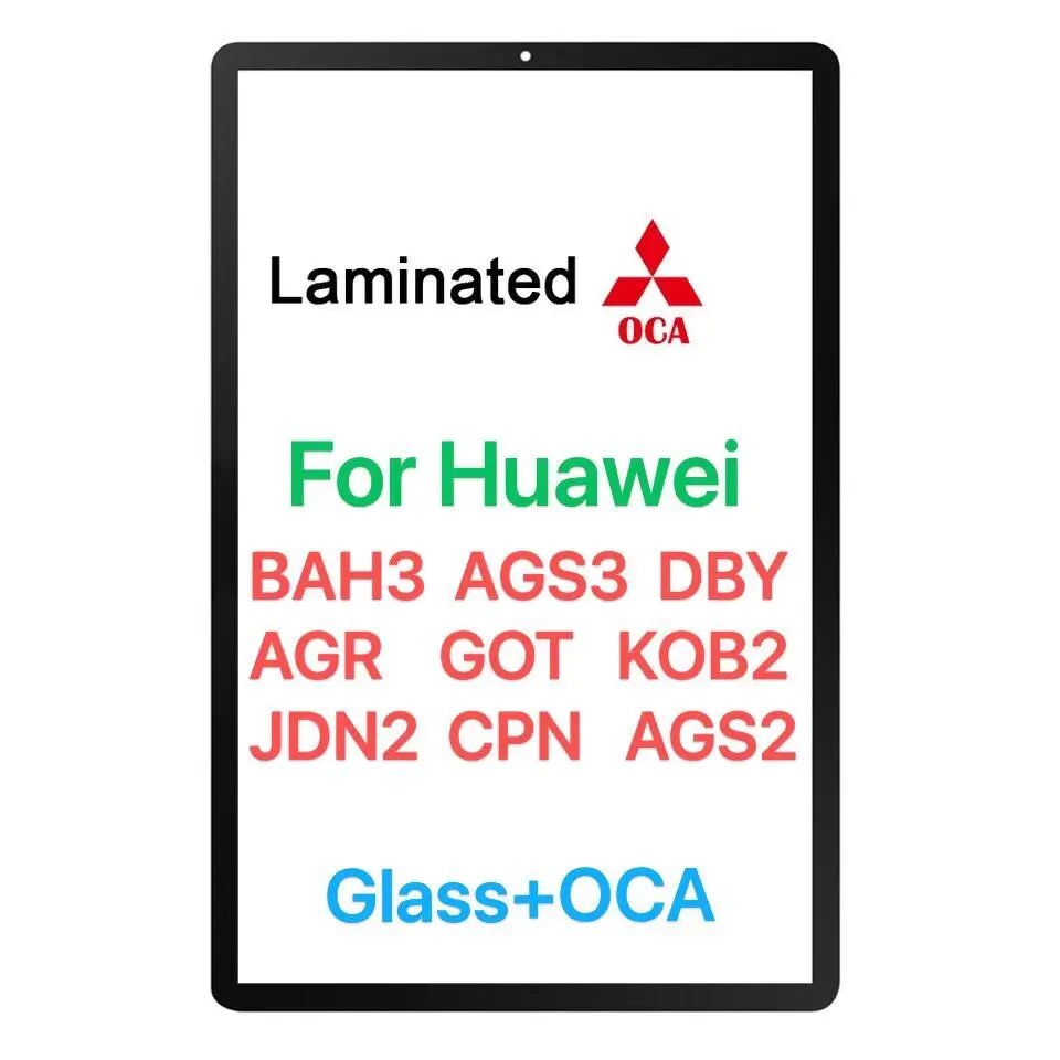 

5 шт. оригинальное стекло + OCA клей для HUAWEI BHA3 AGS3 AGS2 AGR DBY GOT KOB2 JDN2 CPN сенсорная панель