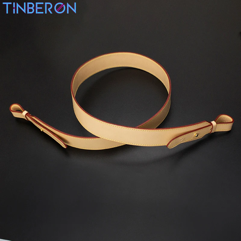 TINBERON Luxury Handbag Shoulder Strap Vachetta Leather Adjustable Bag Strap No Buckle Bag Strap For Crossbody Bags Accessories