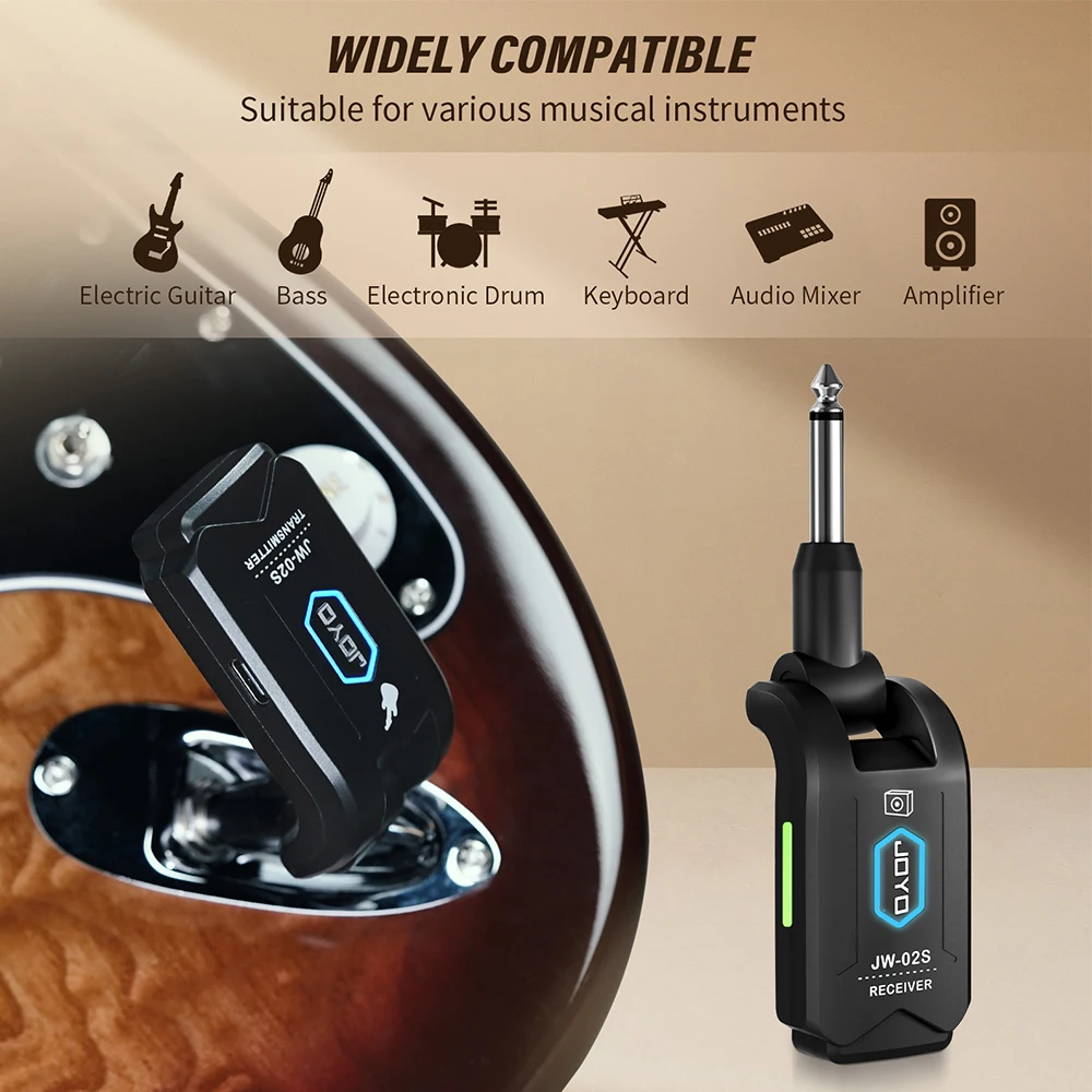 JW-02S 5.8Ghz Wireless Guitar System 6.35 Interface Guitar Transmitter Receiver