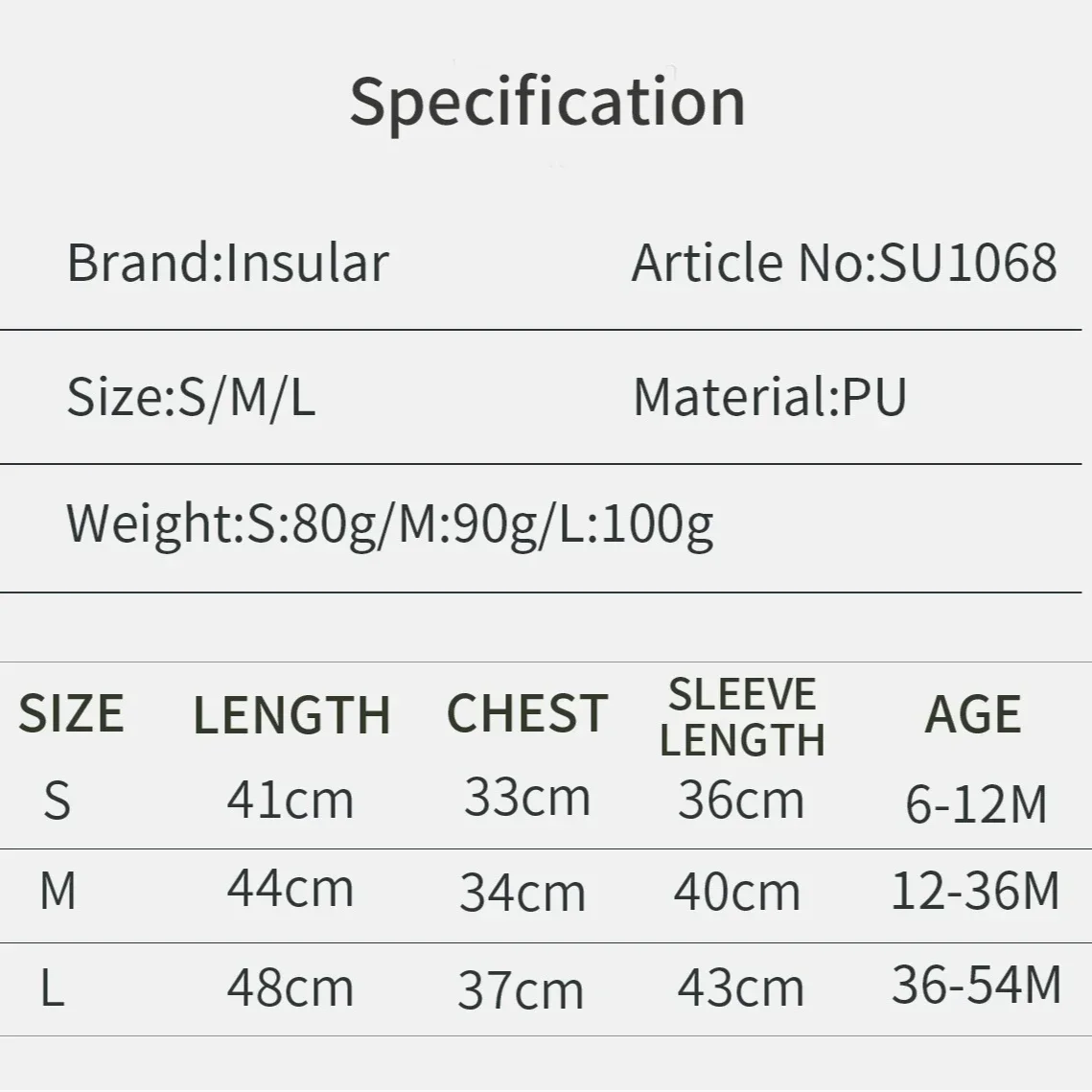 INSULAR  앞치마 역방향 착용 방수  턱받이 거꾸로 입는  식사복 100% PU 보호복 0-1세용