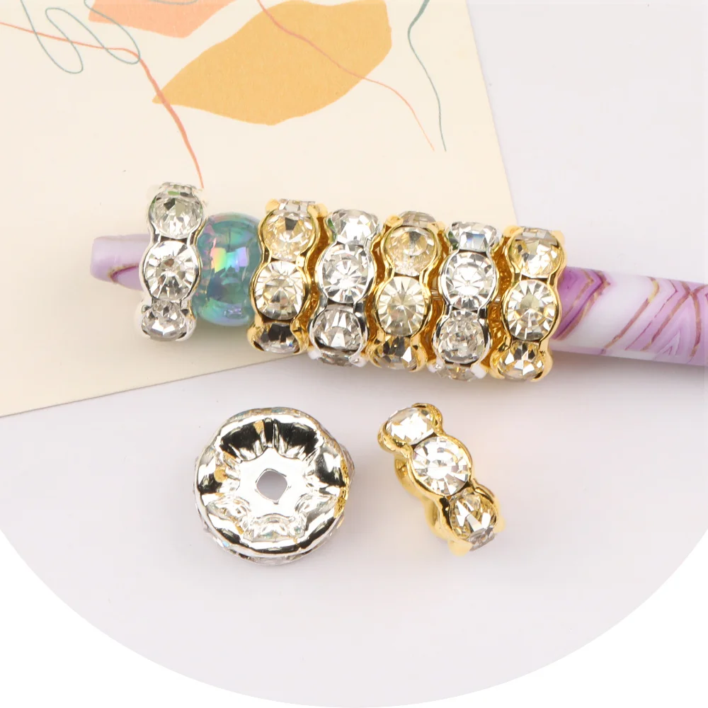Cordial Design 100Pcs 21*21MM Copper Spacer/Hand Made/Jewelry Findings & Components/Round Shape/DIY Bead Parts/Rhinestone Effect - cordial