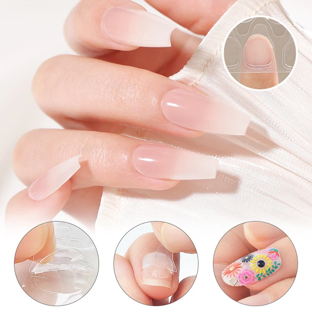 1 sheet False Nail Glue Sticker DIY Fake Nails Double Side Clear Invisible  Strong Jelly Gel Pad Press On Nails Manicure Tool - AliExpress