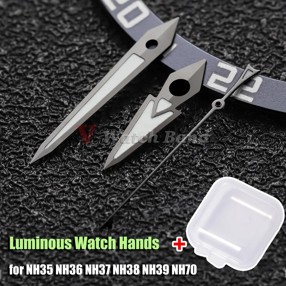 Luminous Green Watch Hands with Silver, Gold, and Rose Finishes – C3 Replacement Parts