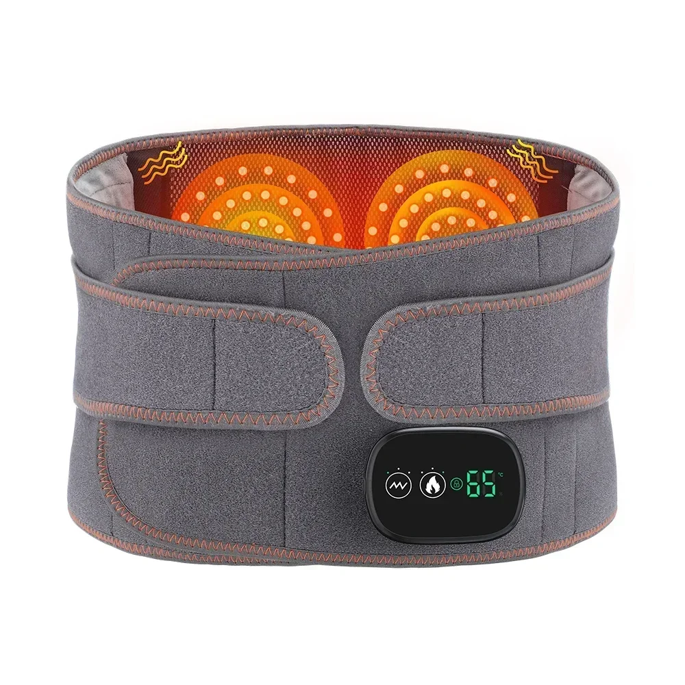 Elektrische verwarmende taille-massager, vibrerende warme kompresmassage, lendensteungordel, rugondersteuning, bloedsomloop_voghion.com