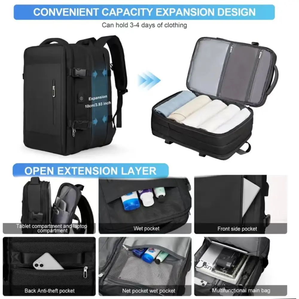 Men's backpack multifunctional travel bag vacuum compression waterproof business travel new computer backpack large capacity