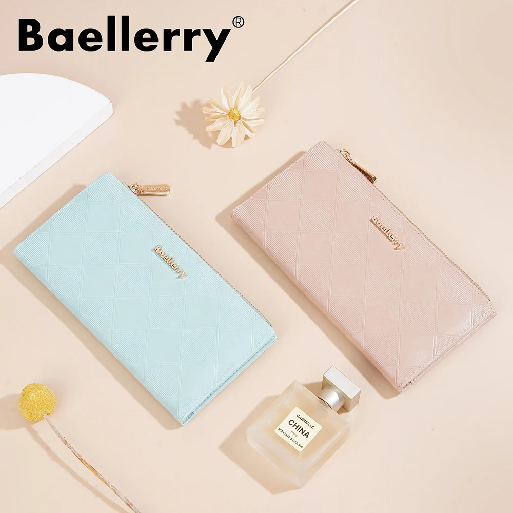 Baellerry Korean Style Small Wallet Women - PU Leather Zipper Pocket, Mini Card Holder for Daily Essentials