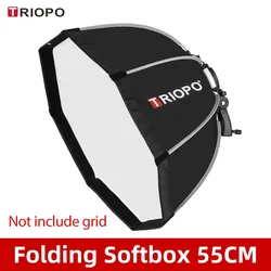 Foldable Octagon Softbox with Bracket Mount and Handle for Speedlite Flash Light (55cm Softbox)